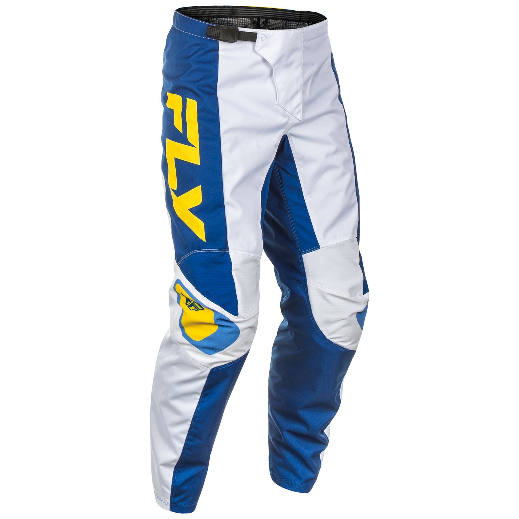 Fly Racing 2025 F-16 Motocross Pants White Dark Blue Yellow